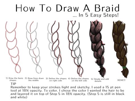 How To Draw A Side Braid Easy