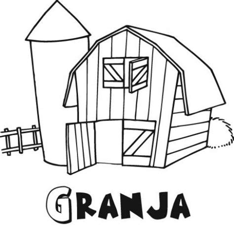 Dibujo infantil de granja para colorear con los niños