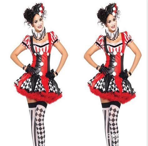 Free Pp Sexy Clown Costume Harley Quinn Cosplay Carvinal Halloween