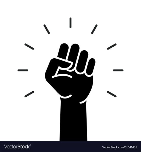 Fist Hand Power Logo Protest Strong Raised Vector Image