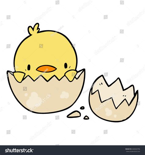 Cute Cartoon Chick Hatching Egg Stock Vector 648360796 Shutterstock