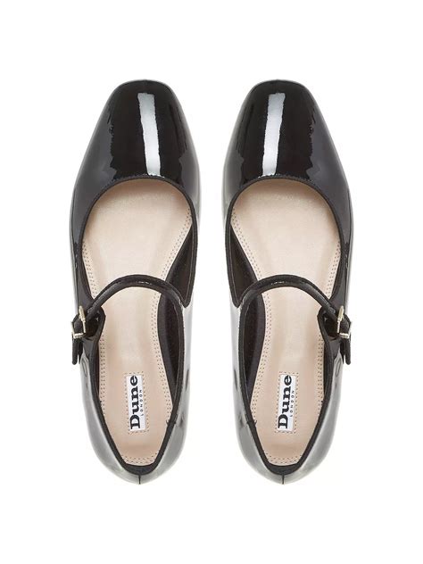 Dune Anetta Mary Jane Flat Shoes Patent Black At John Lewis And Partners