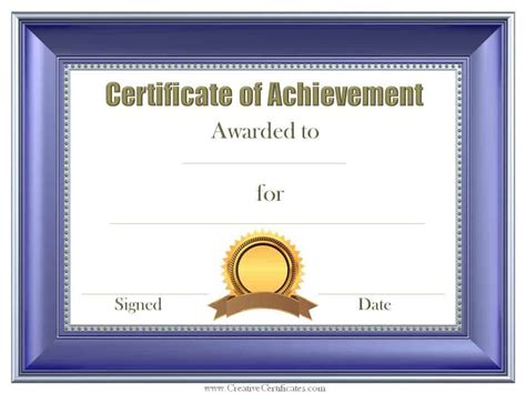 Free Customizable Certificate Of Achievement Editable Printable