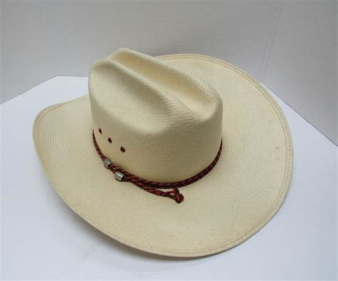 Vintage John B Stetson 8x Shantung Straw Cowboy Hat Ebay