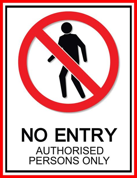 No Entry Safety Sign Template Free Download