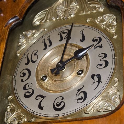 Ornate Walnut Veneered 8 Day Wall Clock By Gustav Becker Wall Clocks