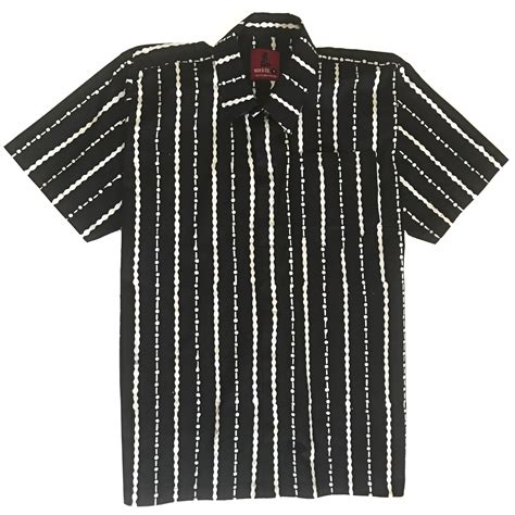 Baju batik corak org ulu. Men's Batik 'Lajur Hitam' Shirt - Baju Batik Lelaki - Nohbatik