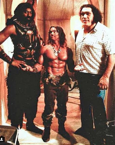 Wilt Chamberlain Arnold Schwarzenegger And Andre The Giant 1983 For Conan The Barbarian 9gag
