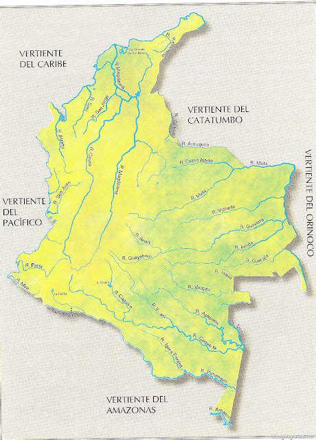 Mapa HidrogrÁfico De Colombia Mapa De Colombia Mapa Para Colorear
