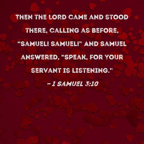 1 Samuel 310 Then The Lord Came And Stood There Calling As Before