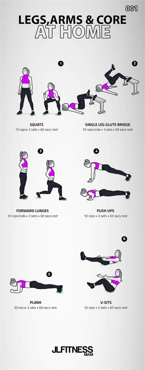 Legs Arms Core At Home Workout For Women JLFITNESSMIAMI At
