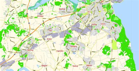 Aarhus Denmark Pdf Map Exact City Plan Scale 141855 Editable Adobe Pdf
