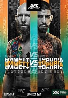 The Poster For Ufc On Abc Emmett Vs Topuria