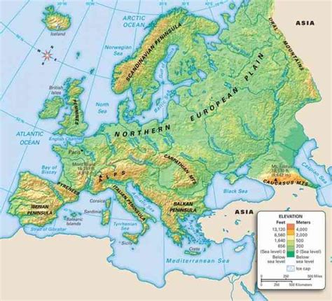 Map Of Mountains In Europe