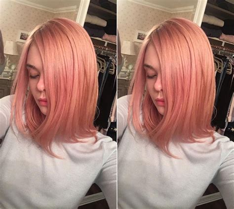 Elle Fanning Pink Hair Color Instagram Fashion Gone Rogue