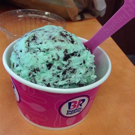 We don't know if that's true, but you're thinking about it now! Mint Chocolate Chip Ice Cream @ Baskin Robbins | Mint ...