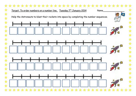 Fill In Missing Numbers On A Number Line Worksheet