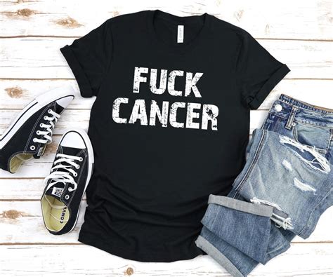 Fuck Cancer Cancer Fight Tee Kicking Cancers Ass Cancer Etsy