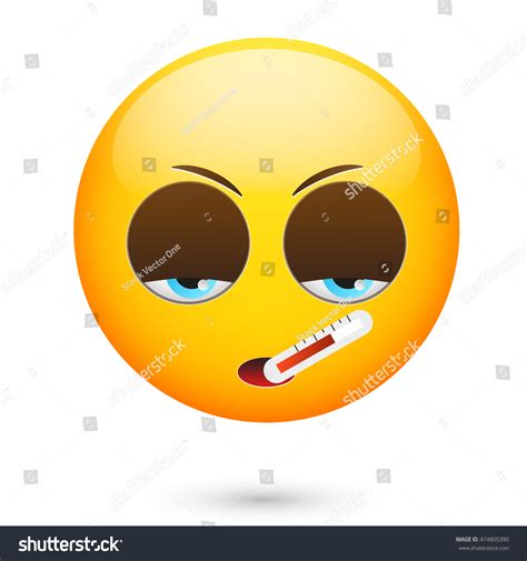 Emoji Sick Emoticon Thermometer ภาพประกอบสต็อก 474805390 Shutterstock