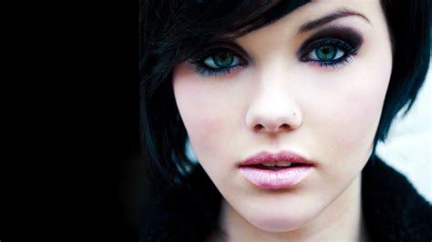 Wallpaper Face Women Model Brunette Blue Black Hair Nose Skin Head Melissa Clarke