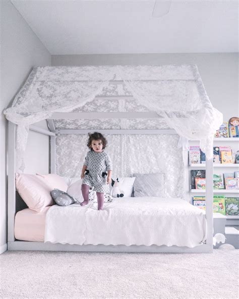 A crib mattress and toddler bed are not the same size so we needed a new mattress too. DIY MONTESSORI FLOOR HOUSE BED - If Only April in 2020 ...