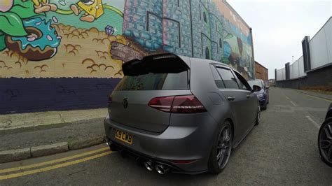 WRAPPED VW MK7 GOLF R MILLTEK EXHAUST LOUD REVS FLYBY YouTube