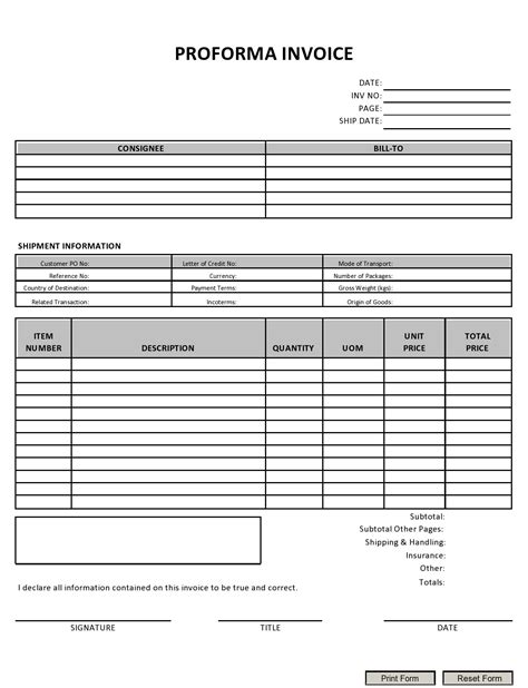 Sample Proforma Invoice Excel Template Excel Templates Hot Sex Picture