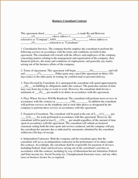Free Business Consultant Agreement Template Pdf Word Eforms My Xxx