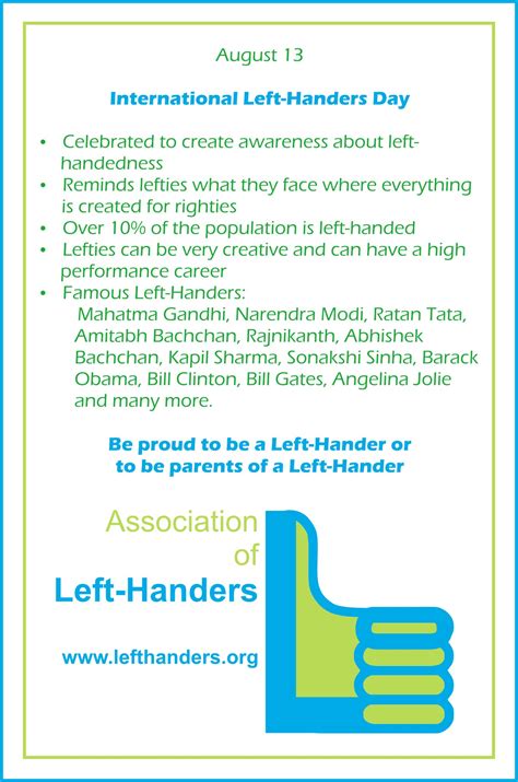 International Left Handers Day Association Of Left Handers