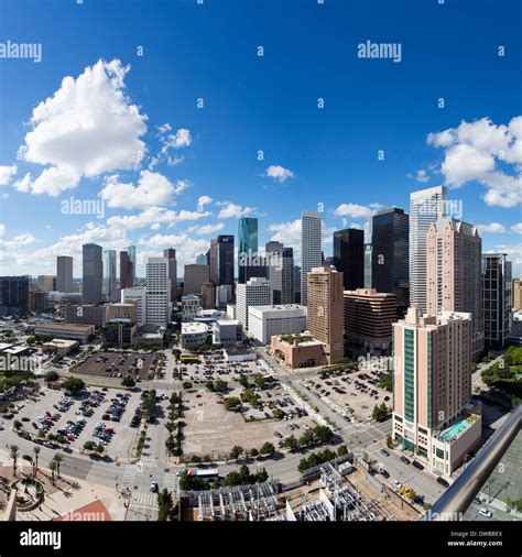 Downtown City Skyline Houston Texas United States Of America Stock