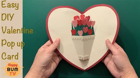 Easy Diy Valentine Pop Up Card Heart Flower Love Pop Card Youtube