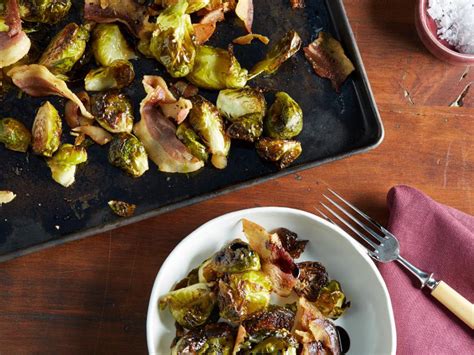 Roasted with olive oil, salt and pepper, the sprouts and the pancetta crisp up in unison, the fat from the pancetta flavor the sprouts, and its crispy surface emerges glistening and caramelized. Balsamic-Roasted Brussels Sprouts | Recipe | Food network recipes, Sprout recipes, Vegetable dishes