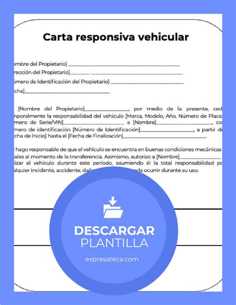 Carta Responsiva Vehicular Ejemplos Pdf Y Word