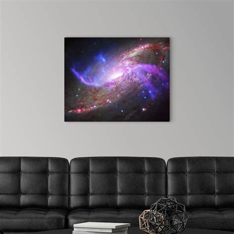 A Galactic Light Show In Spiral Galaxy Ngc 4258 Wall Art Canvas Prints