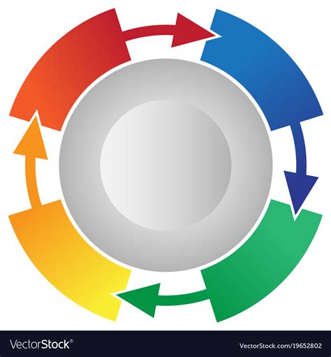 4 Step Process Flow Circling Arrows Info Graphic Vector Image