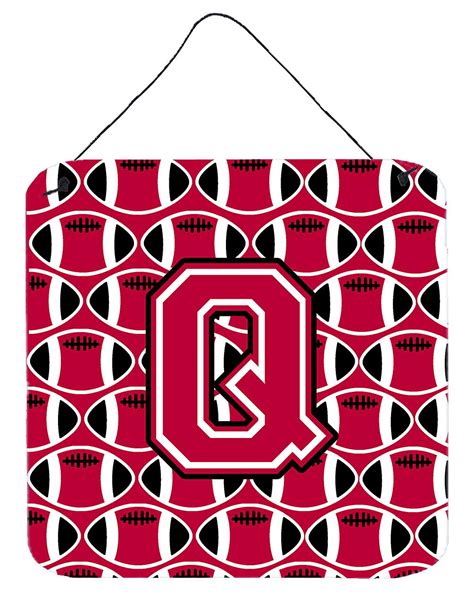 Letter Q Football Crimson And White Wall Or Door Hanging Prints Fruugo Uk