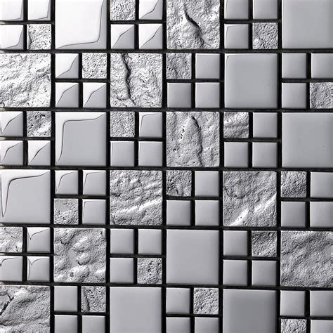 Glass Tile Backsplash Silver Crystal Glass Mosaic Tiles Metal Coating Tile Kitchen Backsplash