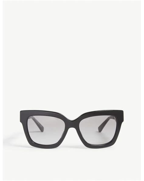 michael kors cat eye frame sunglasses in black silver tone black save 61 lyst