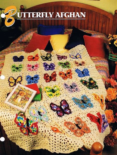 Butterfly Afghan Annies Attic Crochet Afghan Pattern Instructions