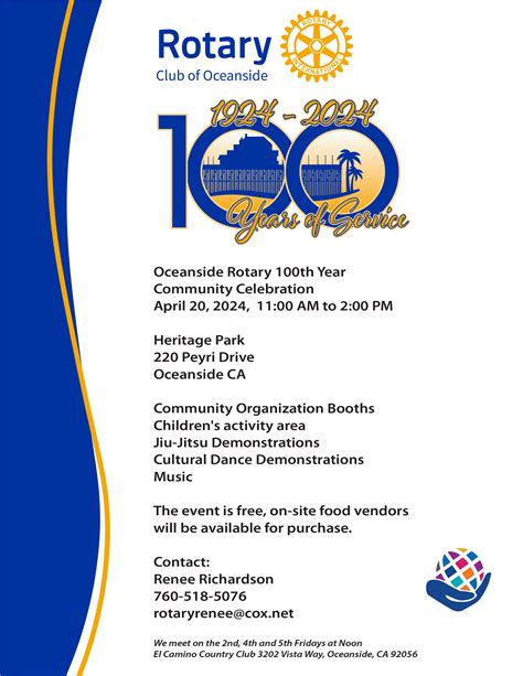 100th Anniversary Celebration Rotary Club Of Oceanside