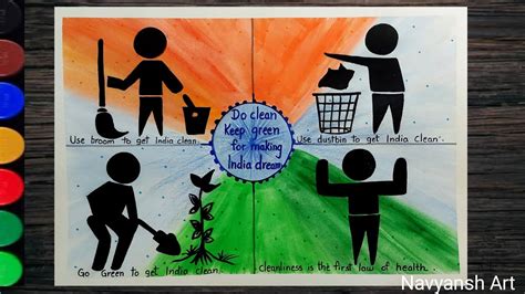 Clean India Green India Poster Drawing Easy L How To Draw Swacchh