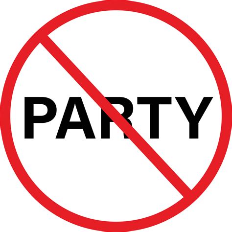 Forbidden Symbol No Party No Party Sign Flat Style 23007111 Vector