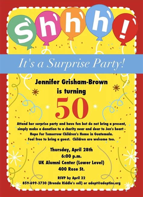 50th Birthday Surprise Party Invitations Download Hundreds Free
