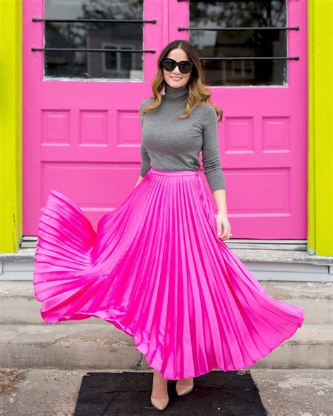 Jenniferlake Liketoknowit Skirt Fashion Hot Pink Skirt Pleated