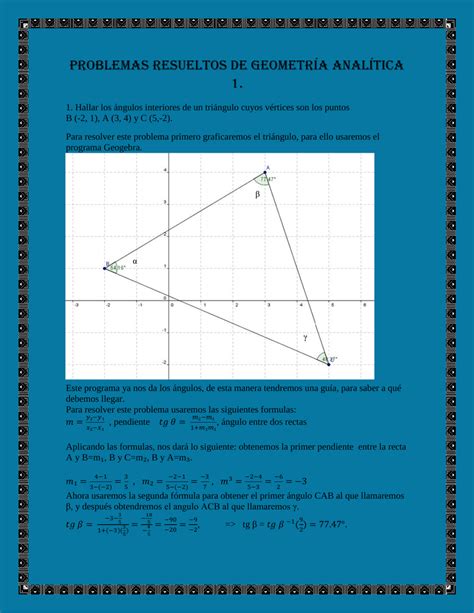 Problemas resueltos de geometría analítica 1