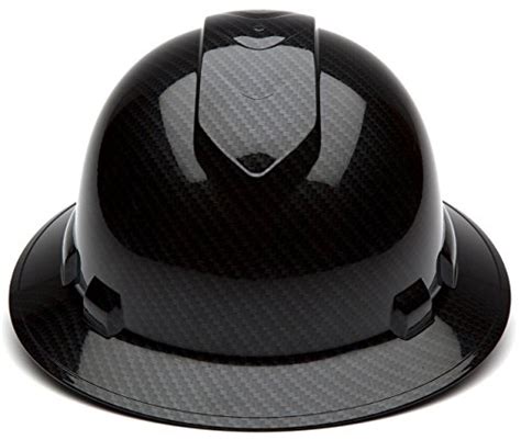 Pyramex Ridgeline Full Brim Hard Hat 4 Point Ratchet Suspension Shiny