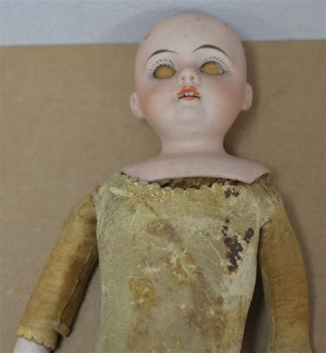 Antique German Bisque Sleep Eye Doll With Kid Leather Body Dolls