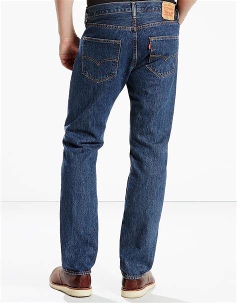 Levis Mens 501 Original Mid Rise Regular Fit Straight Leg Jeans
