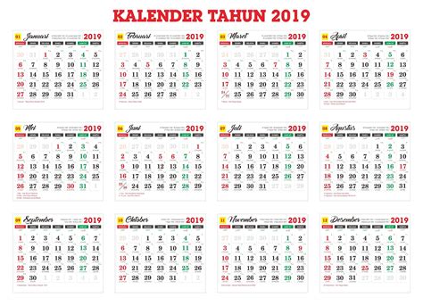 Kalender Tahun Lengkap Dengan Hari Libur Tanggal Merah Dan Cuti