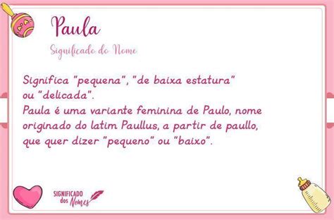 Significado Do Nome Paula Para Bebê Significado Dos Nomes